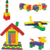 Colorful Huitich building sets featuring various designs like houses and vehicles as educational puzzle blocks for kids